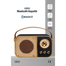 Marvielle LED Işıklı Bluetooth Taşınabilir Hoparlör ve Radyo ile Renkli Müzik Deneyim - Nostaljik Radyo