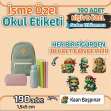 Kapbirhediye Okul Etiketi Isme Özel Kalem Defter Etiketi Kaplumbağa 4 Temalı 190 Adet