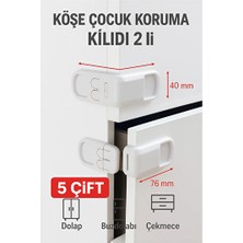 Marvielle Çiftli Köşe Çocuk Koruma Kilidi, Dolap ve Buzdolabı Güvenliği - Koruyucu ve Kilit