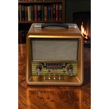 Marvielle Ahşap Eskitme Görünümlü Bluetooth Müzik Kutusu ve Radyo - Nostaljik Radyo