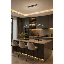 Legacy Rüzgar Gri Renk Modern Tasarım Beyaz Ledli Cafe - Mutfak - Salon LED Avize