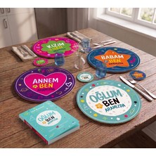 Nesnel Gift Oğlum ve Ben Aramızda 30CM Supla ve 9cm Bardak Altlığı Seti Uv Baskı Mdf