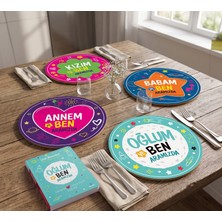 Nesnel Gift Oğlum ve Ben Aramızda Günlük ve Aramızda 4'lü Supla Seti Uv Baskı 30 cm Mdf