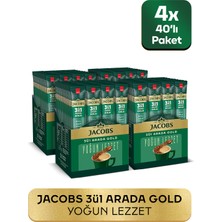 Jacobs 3'ü 1 Arada Gold Yoğun Lezzet Karışım Kahve 160 Adet ( 40'lı Kutu x 4)