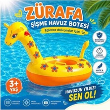 Marvielle Çocuklar Için Renkli Zürafa Figürlü Oturaklı Deniz Simidi - Deniz Malzemesi