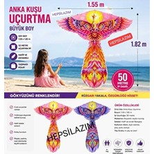 Marvielle Büyük Kuş Simurg Uçurtması, Renkli ve Gökyüzünde Eğlence - Plaj Oyuncakları