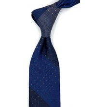 Kravatkolik Puantiye Desen Patchwork Klasik Kravat KK13819