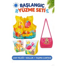 Marvielle Çocuklar Için Yüzme Yardımcı Seti, Taşıma Çantası ve Güvenlik Ekipmanı - Deniz Malzemesi