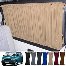 Marvielle Volkswagen T4 Kısa Şase Için Krem Raylı Güneşlik Perde Takımı - Oto Güneşlik Perde