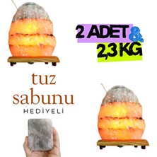 Marvielle Doğal Kaya Tuzu Masa Lambası - 2,3 kg - Masa ve Gece Lambası