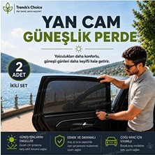 Marvielle Uv Korumalı Yan Cam Güneşlik Seti, Esnek ve Vantuzlu - Oto Güneşlik Perde
