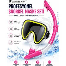 Marvielle Profesyonel Şnorkel Maske Seti - Temperli Cam ve Konforlu Tasarım - Dalış Maskesi
