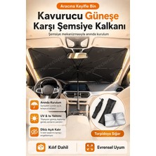 Evgereçlerim Katlanabilir Ön Cam Güneşliği Şemsiye Tip Güneş Önleyici Oto Araba Güneşlik