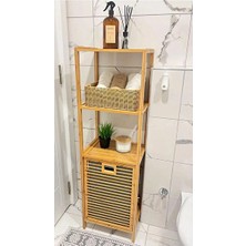 Marvielle Bambu 3 Raflı Çok Amaçlı Banyo Düzenleyici - ve Organizer - Çamaşır Sepeti