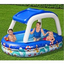 Marvielle Büyük Boy Dikdörtgen Şişme Aile Havuzu - 213X155X132 cm - Şişme Havuz & Aksesuarı