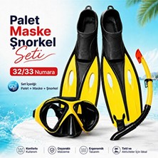 Marvielle Derinlere Dalış Için Güvenilir Maske ve Şnorkel Seti - Palet & Patik