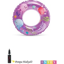 Marvielle Şeffaf Okyanus Desenli Çocuk Havuz ve Deniz Simiti - 61 cm - Deniz Malzemesi