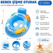 Marvielle Çocuk Bebek Deniz Simidi: Oturaklı ve Tutacaklı, 0-3 Yaş Güvenli Kullanım - Deniz Malzemesi