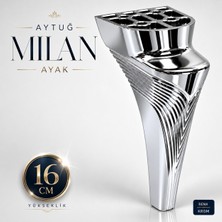 Badem10 Milan Krom Mobilya Ayağı 16 cm 1 Adet Koltuk Kanepe Baza Sehpa Tv Ünitesi Modern Dekoratif Ayak