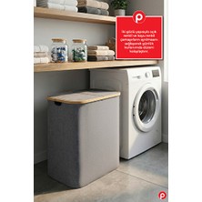 Marvielle Modern Kapaklı ve Torbalı - 150 Lt Hacimle Pratik Saklama - Çamaşır Sepeti