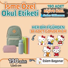 Kapbirhediye Okul Etiketi Isme Özel Kalem Defter Etiketi Sevimli Kedi 4  Temalı 190 Adet