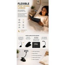 Marvielle Esnek ve Taşınabilir Mini Kitap Okuma Lambası - Masa ve Gece Lambası