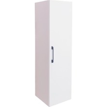 Usart Plus Çok Amaçlı Banyo ve Ev Dolabı - Soft Beyaz Mdflam, Samet Frenli Menteşeli, Mat Siyah Zamak Kulp (104X30X31 Cm)