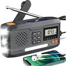 Marvielle Güneş Enerjili Acil Hava Radyosu ve El Krankı, Am/fm/noaa ile Güçlü ve Taşı - Alarm Saatli Radyo