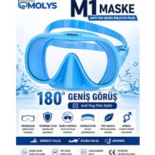 Marvielle Profesyonel Mavi Anti Fog Özelliği ile Net Görüş - Dalış Maskesi