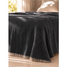 Perde Plus Premium Müslin Yatak Örtüsü Çift Kişilik Yumuşak Dokulu Püsküllü Pike Örtü 230 x 250 cm