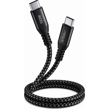 Arbaks 100W Pd USB Type-C To Type-C Hızlı Şarj ve Data Kablosu 1 Metre Örgülü