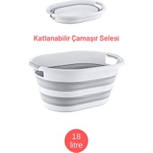 Marvielle Beyaz Katlanabilir - 18 Litre, Hafif ve Taşınabilir - Çamaşır Sepeti