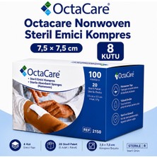 Octacare Nonwoven Steril Emici Kompres 7,5×7,5cm Kutulu (8 Kutu)