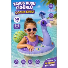 Marvielle Tavus Kuşu Figürlü Çocuk Şişme Havuz Simidi - 3-6 Yaş Güvenli Yüzme Keyfi - Kolluk & Simit