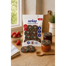 Sarkap Hijyenik Paketli 10 Adet Kavanoz Kapağı – Yılbaşı Seri – Ekose Teddy Kırmızı&Yeşil 82 mm