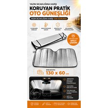 Marvielle Katlanabilir Uv Korumalı Oto Güneşlik - 130X60CM, Evrensel Boyut - Oto Güneşlik Perde