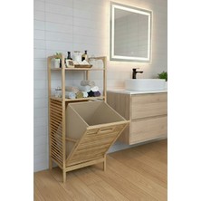 Marvielle Bambu Kirli , Ahşap Görünümlü ve Banyo Düzenleyici - Çamaşır Sepeti