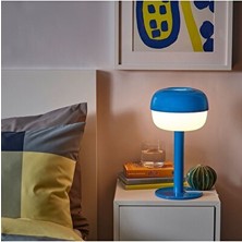 Marvielle Modern Mavi Masa Lambası, Kablolu ve Şık Tasarım - Masa ve Gece Lambası