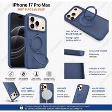 Doreka iPhone 17 Promax Magsafe Destekli 360° Dönen Halkalı Standlı Telefon Kılıfı