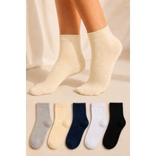 Ducks Socks Kadın Bambu Extra Yumuşak Dikişsiz Çorap 5 Çift Kısa Konç Terletmeyen Soft Çorap