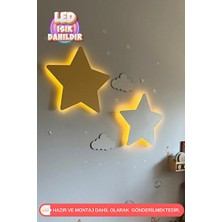 Marvielle Bebek ve Çocuk Odası Yıldızlı Duvar Lambası, Sevimli Dekorasyon - Masa ve Gece Lambası