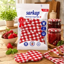 Hijyenik Paketli 10 Adet Kavanoz Kapağı – Mat Kırmızı Ekose – 82 mm