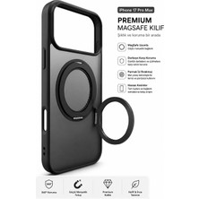 Doreka iPhone 17 Promax Magsafe Destekli 360° Dönen Halkalı Standlı Telefon Kılıfı