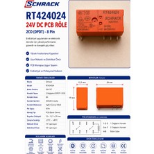 Schrack - RT424024 24VDC 8A 8 Pin Çift Kontak Röle