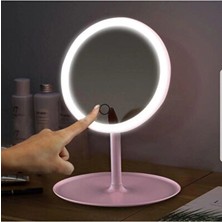 Marvielle USB Bağlantılı Dokunmatik Yuvarlak Makyaj Aynası ve LED Işıklandırma - Masa ve Gece Lambası