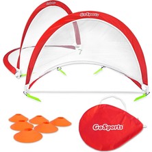 Gosports Taşınabilir Pop-Up Futbol Kalesi, Arka Bahçe Için, Çocuklar ve Yetişkinler Için, Çeviklik Antrenman Konileri ve Taşıma Çantası ile Iki Ağlı Set