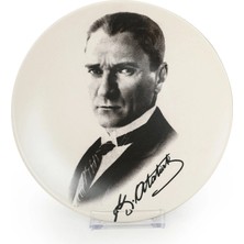 2 Adet Keramika Atatürk Dekorlu Plastik Ayaklı Tabak