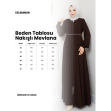 Gündelik Hac ve Umrelik Nakışlı Mevlana Ferace