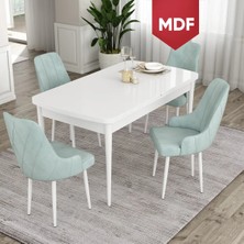 Canisa Concept Ram Serisi, MDF 80 x 132 cm Açılabilir Masa Takımı, Beyaz Masa 4 Sandalye