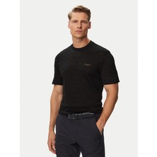 Boss Erkek Normal Kesim Yuvarlak Yakalı Logo Detaylı Merserize Pamuklu Kısa Kollu Siyah T-Shirt 50565175-001